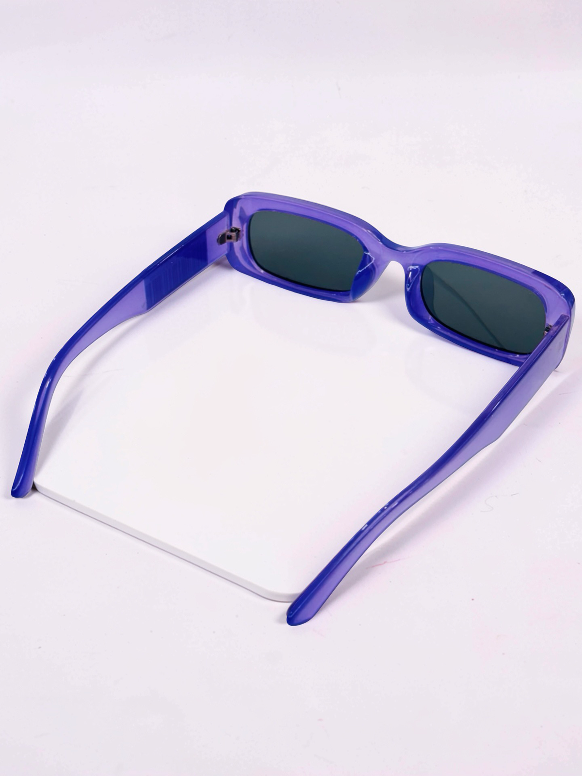 Prescription Sunglasses – Purple Transparent Chunky Rectangular