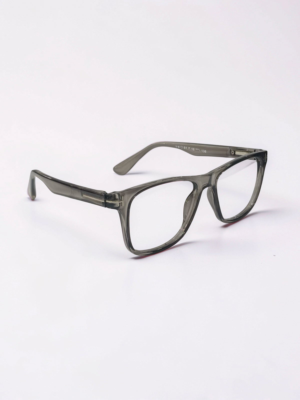 Square Transparent Smoke Grey Optical Frame – Flexible Unisex