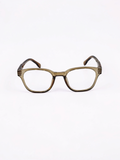 Transparent Olive Green Square Optical Frame