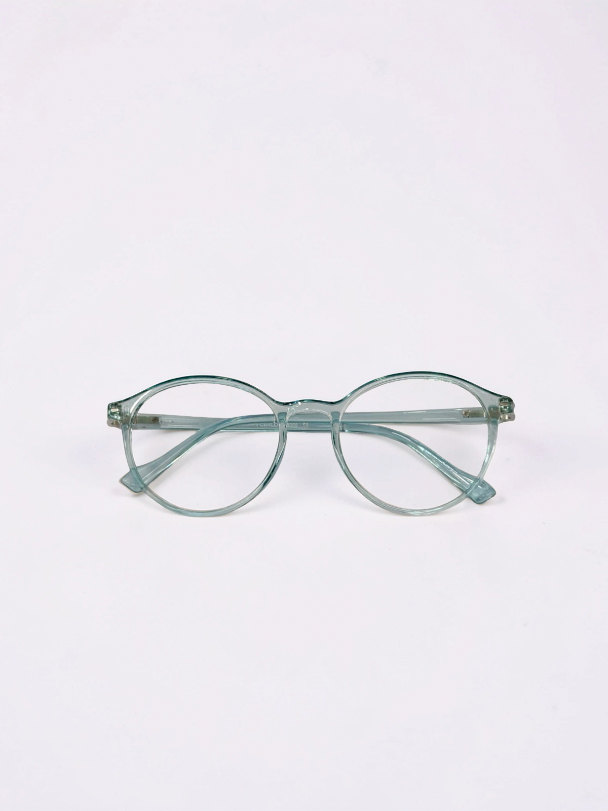Round Transparent Teal Optical Frame – Flexible Unisex