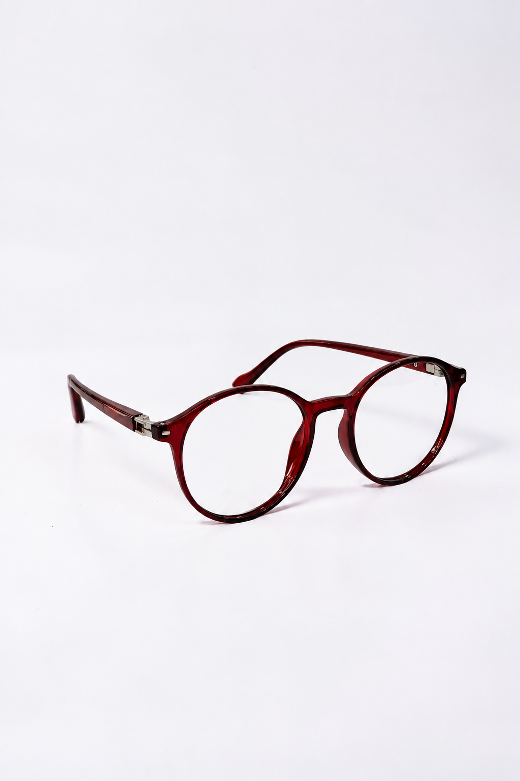 Round Maroon Optical Frame – Flexible Unisex