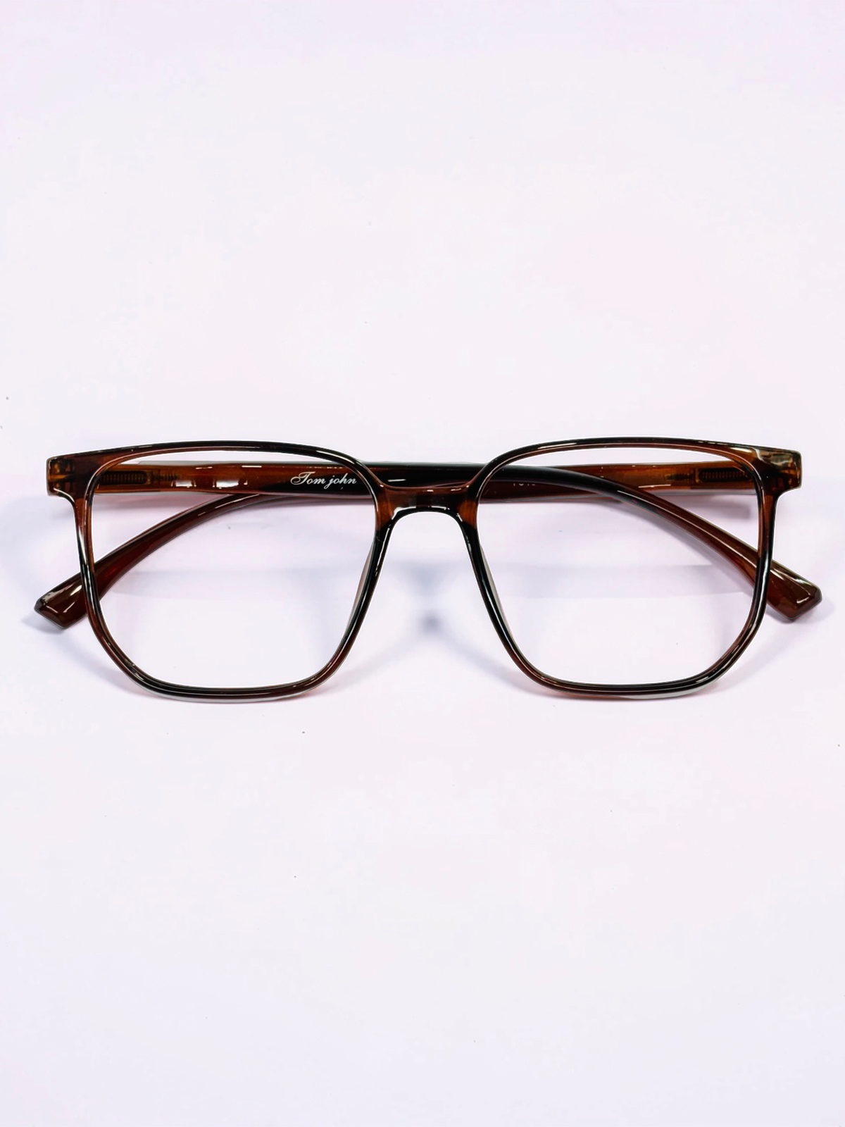 Translucent Brown Square Optical Frame – Flexible Unisex
