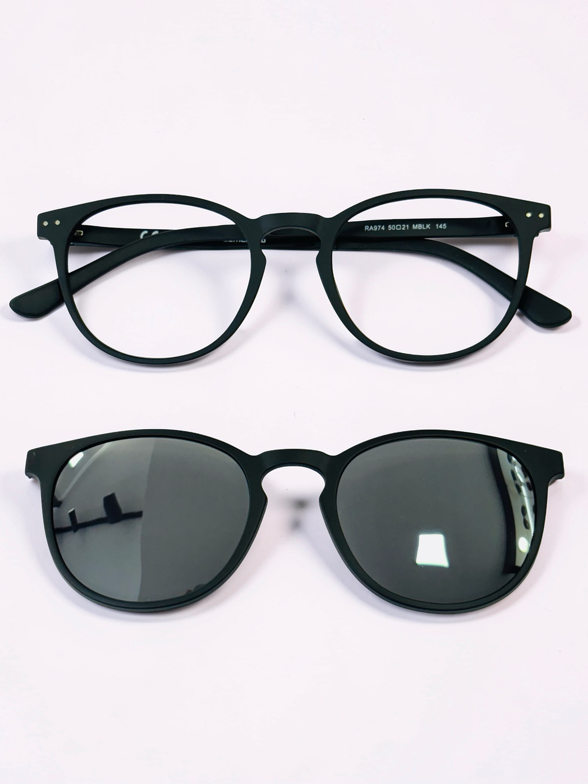 NA974 Round Clip-On Eyeglasses – Matte Black