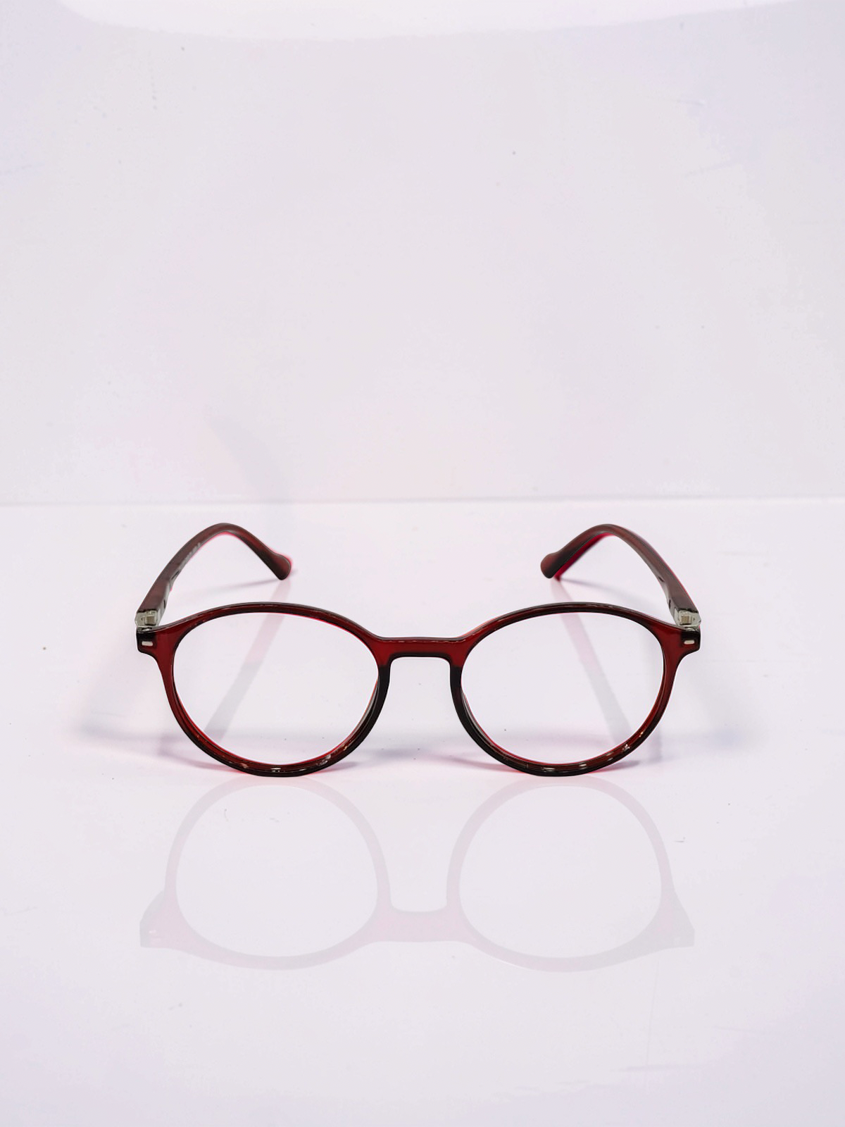 Round Maroon Optical Frame – Flexible Unisex