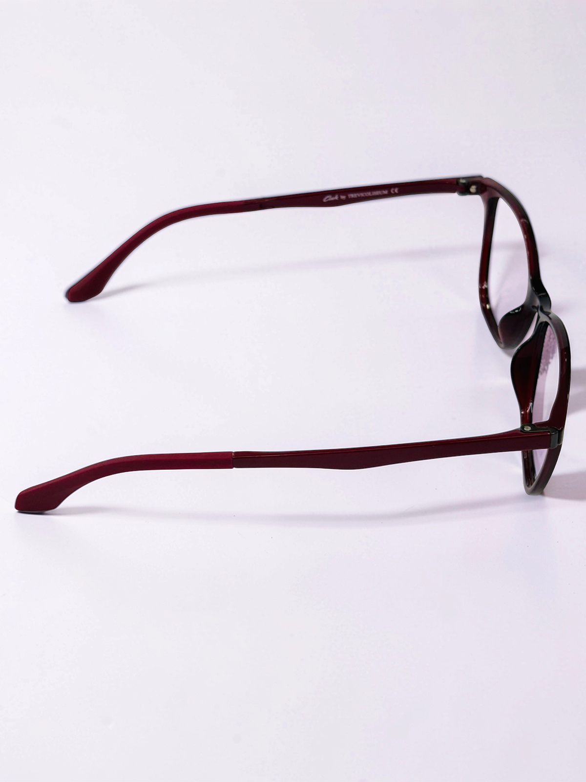 Clip-On Sunglasses - Clark by Trevicoliseum | Burgundy | Cat-Eye Square | Medium Fit
