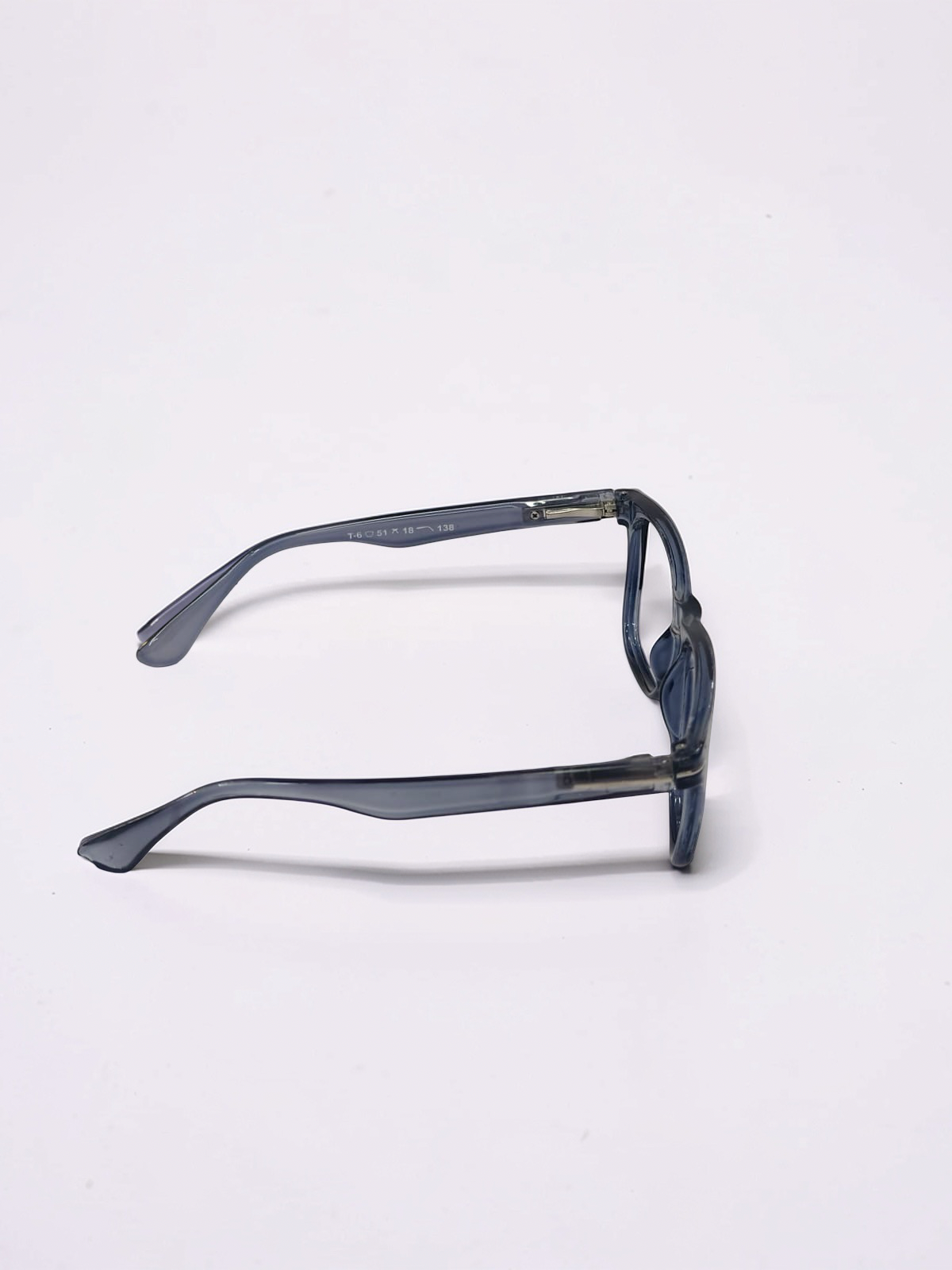 Square Transparent Steel Blue-Grey Optical Frame – Flexible Unisex