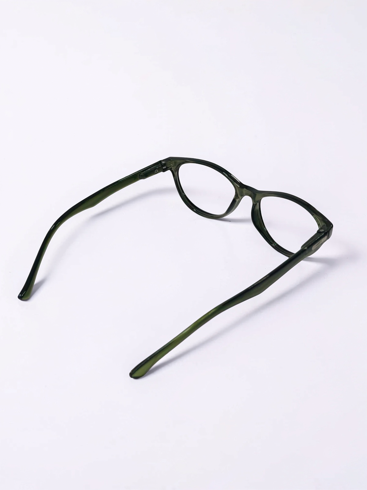 Flexible Cat-Eye Optical Frame – Transparent Olive Green