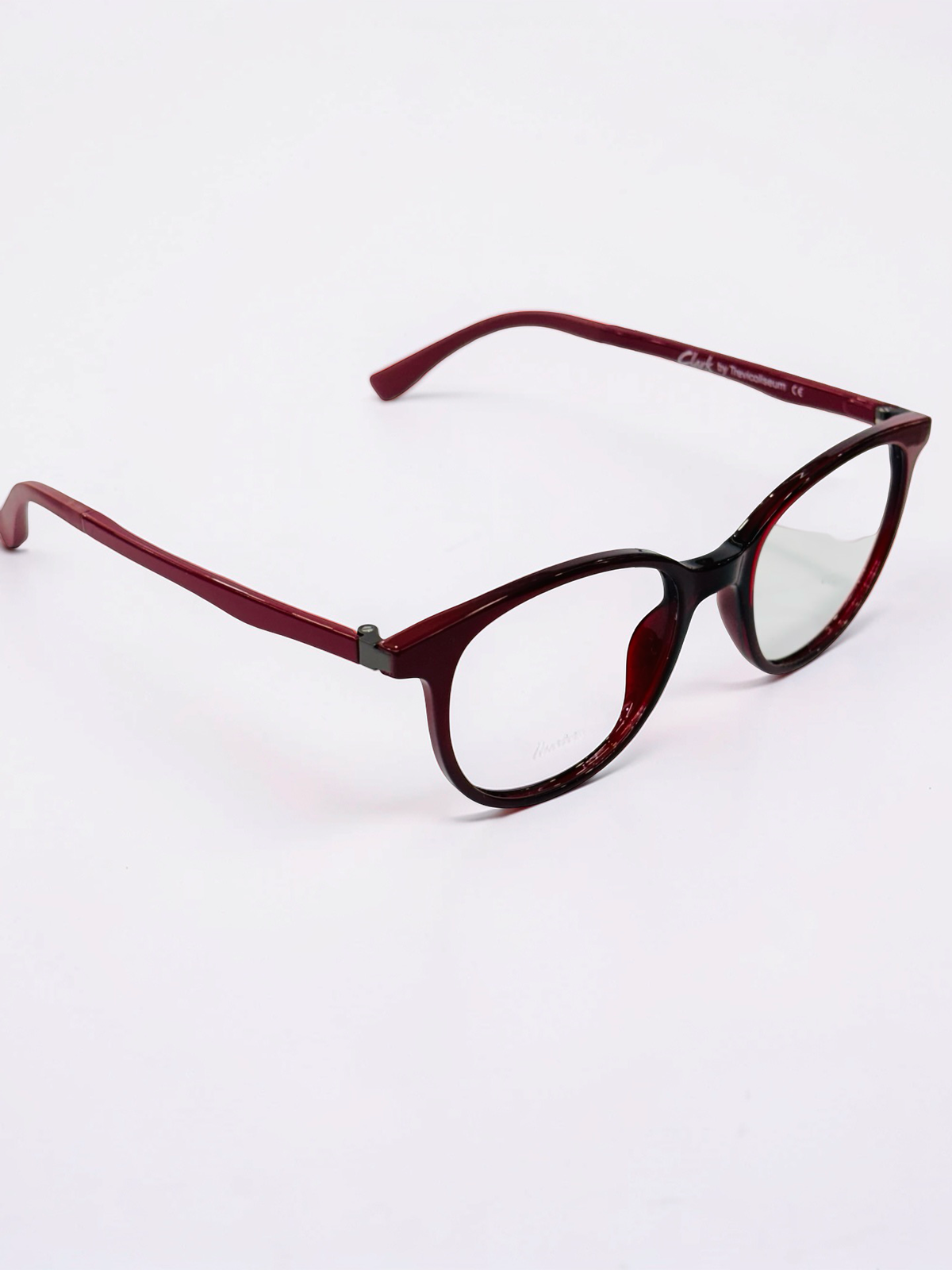 Clip-On Sunglasses - Clark by Trevicoliseum | Burgundy | Round-Square | Medium Fit