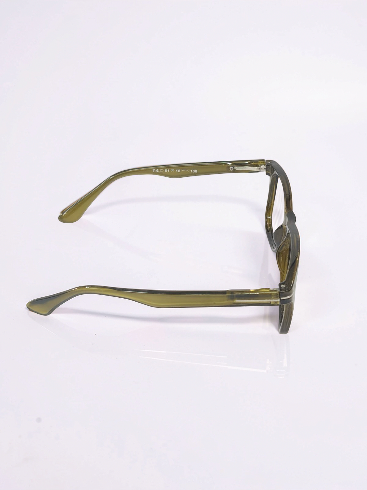 Square Transparent Olive Khaki Optical Frame – Flexible Unisex
