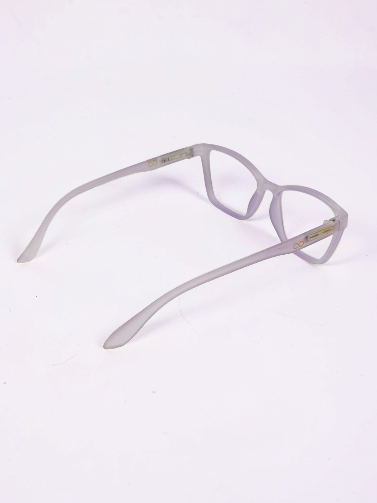 Flexible Cat-Eye Rectangle Eyeglasses – Lavender Grey (Medium Fit)