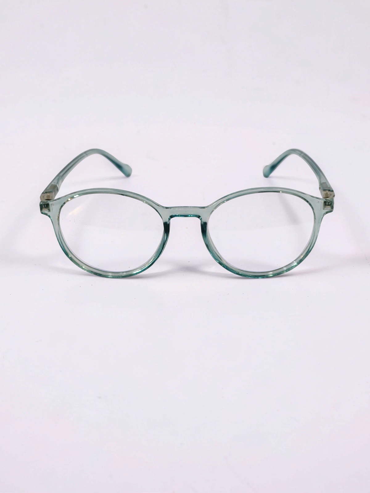 Round Transparent Teal Optical Frame – Flexible Unisex