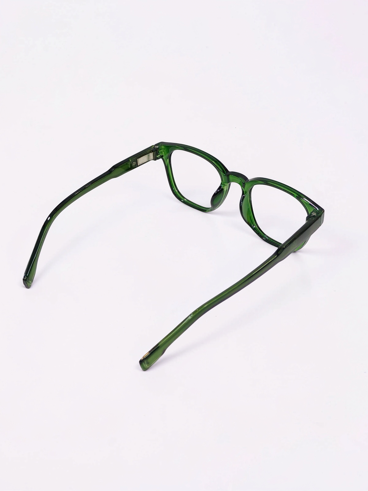 Transparent Bottle Green Square Optical Frame