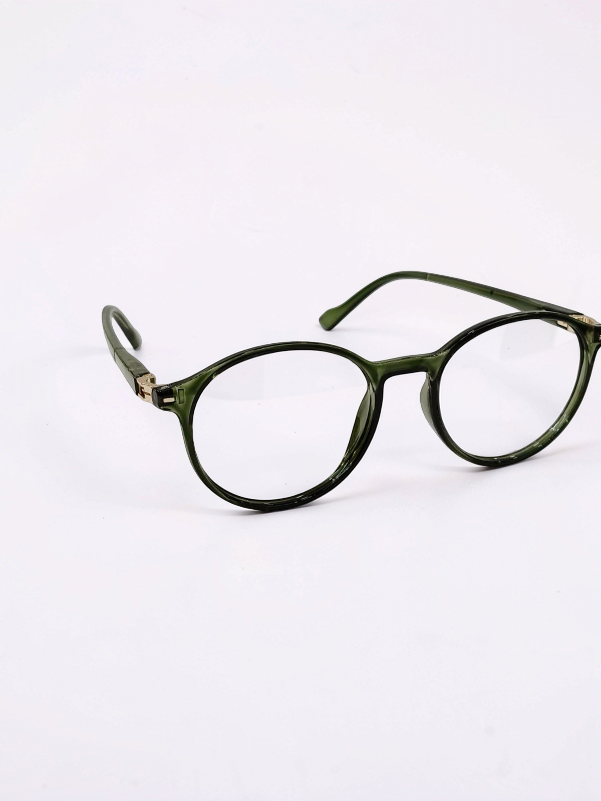 Round Olive Green Optical Frame – Flexible Unisex