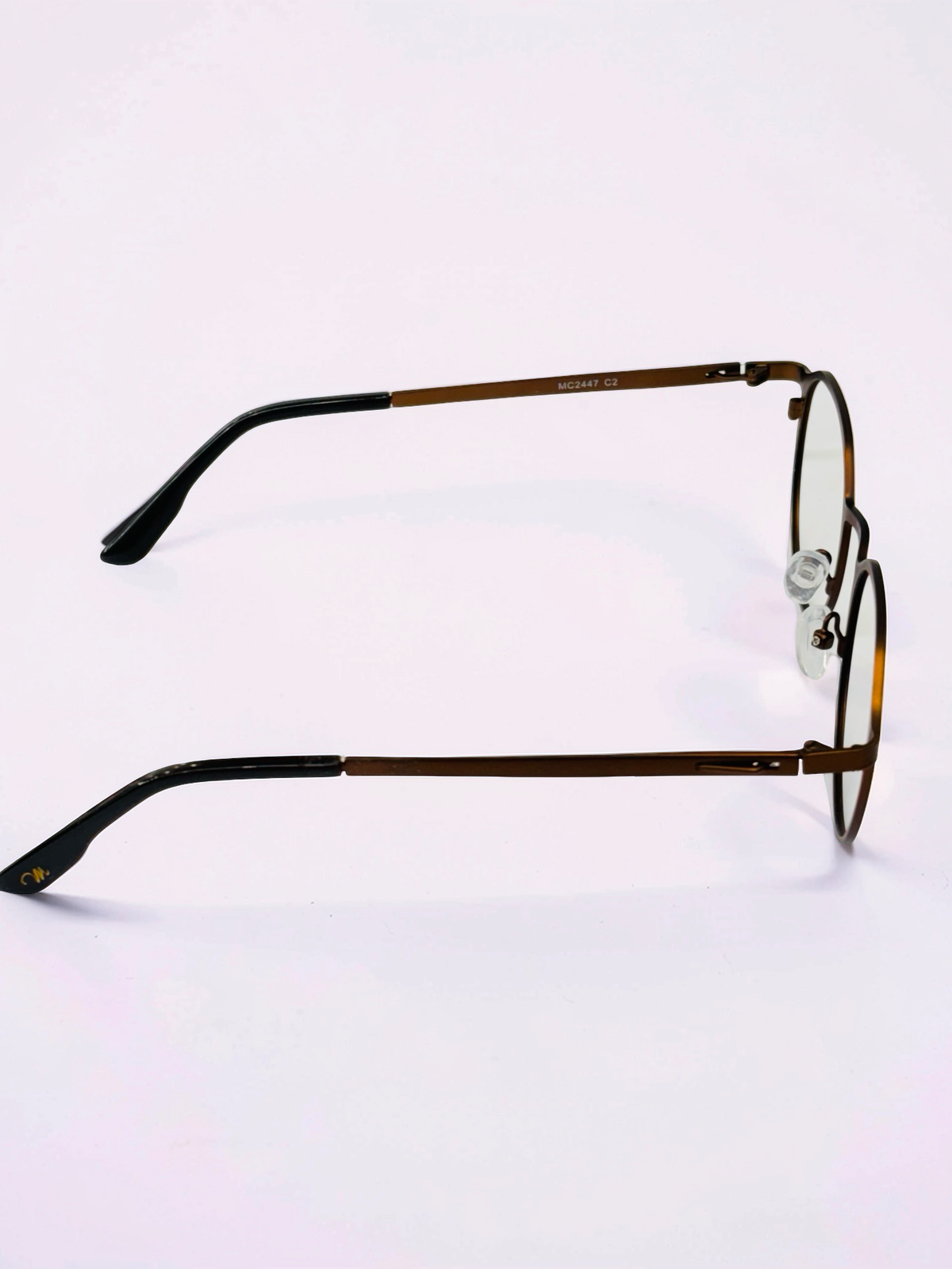 Unisex Bronze Brown Round Stainless-Steel Optical Frame