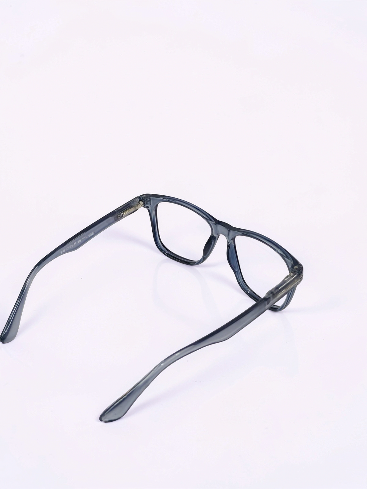 Square Transparent Steel Blue-Grey Optical Frame – Flexible Unisex