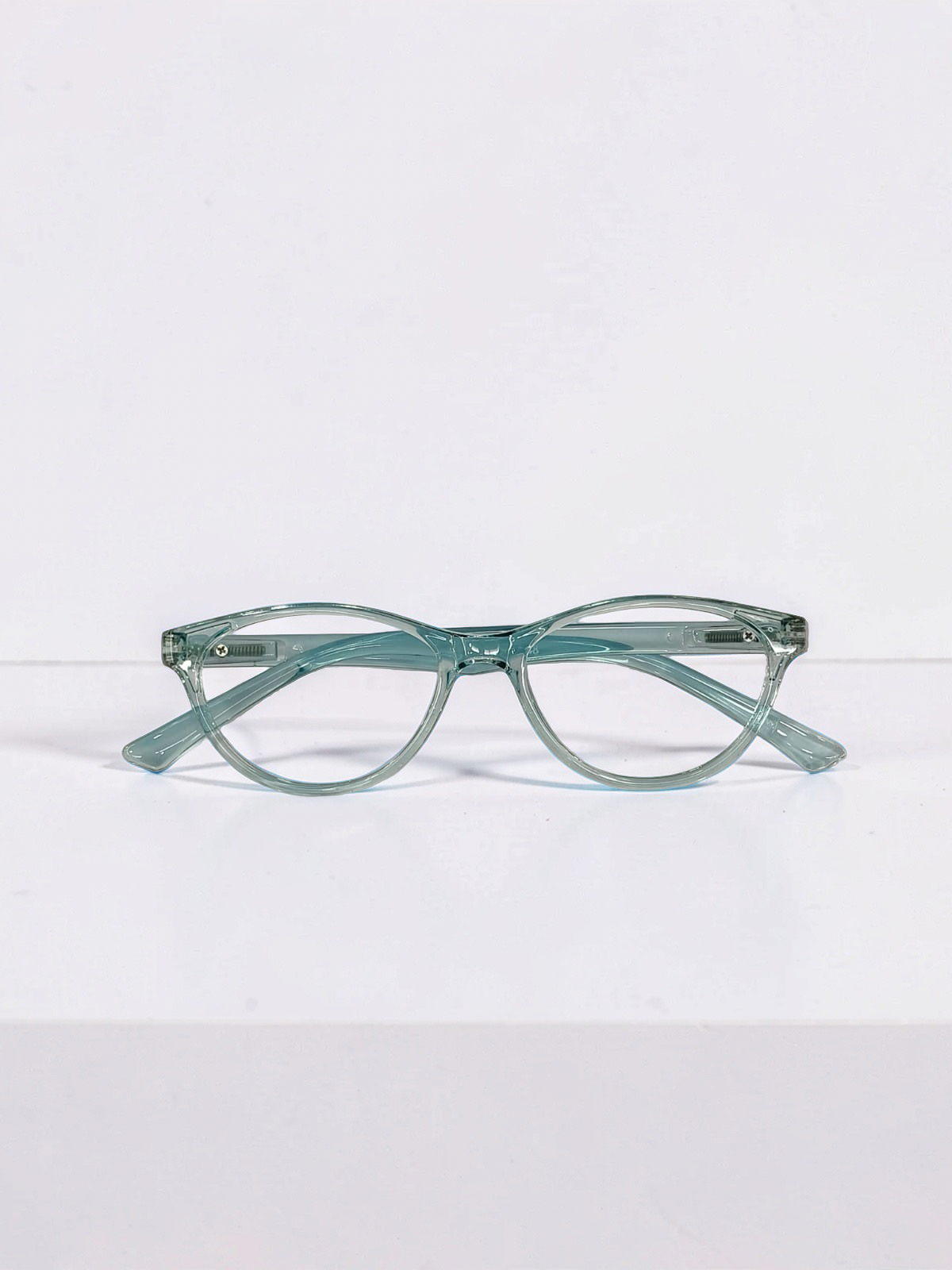 Glow 718 Transparent Teal Cat-Eye Optical Frame
