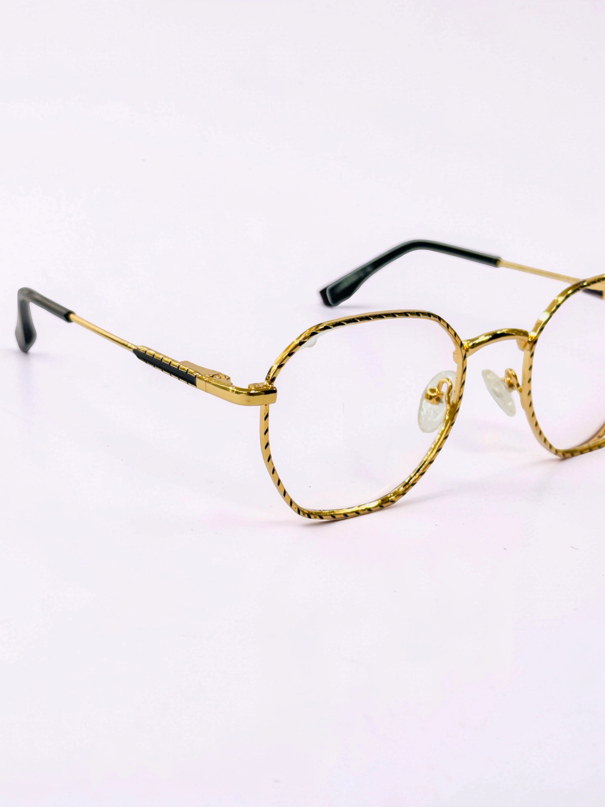 Gold Textured Square Stainless Steel Frame – Unisex