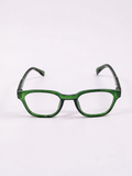 Transparent Bottle Green Square Optical Frame