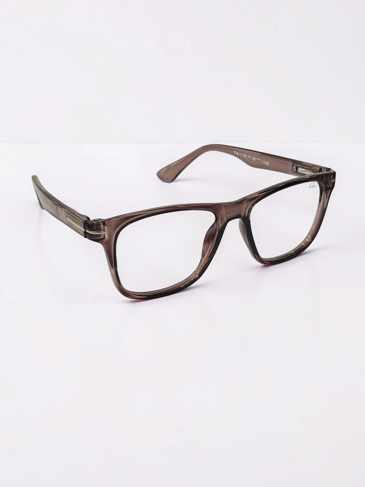 Square Transparent Mocha Brown Optical Frame – Flexible Unisex
