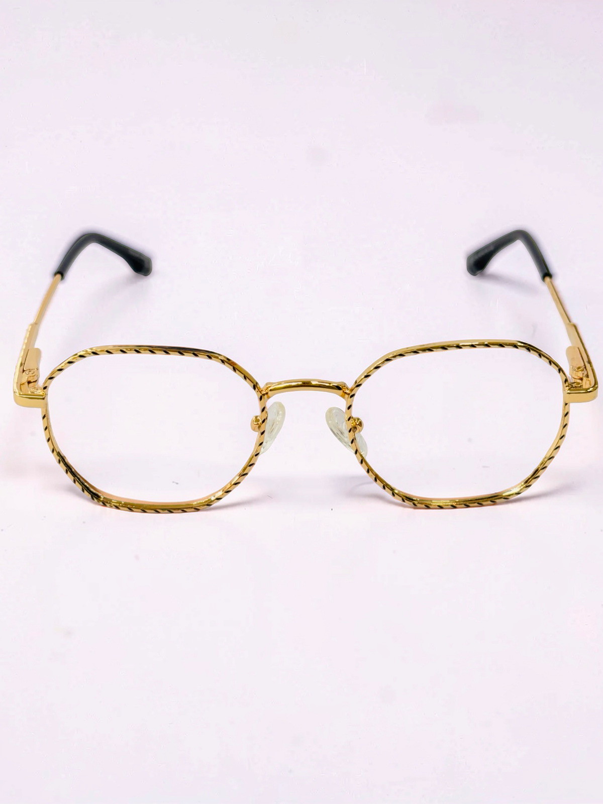Gold Textured Square Stainless Steel Frame – Unisex