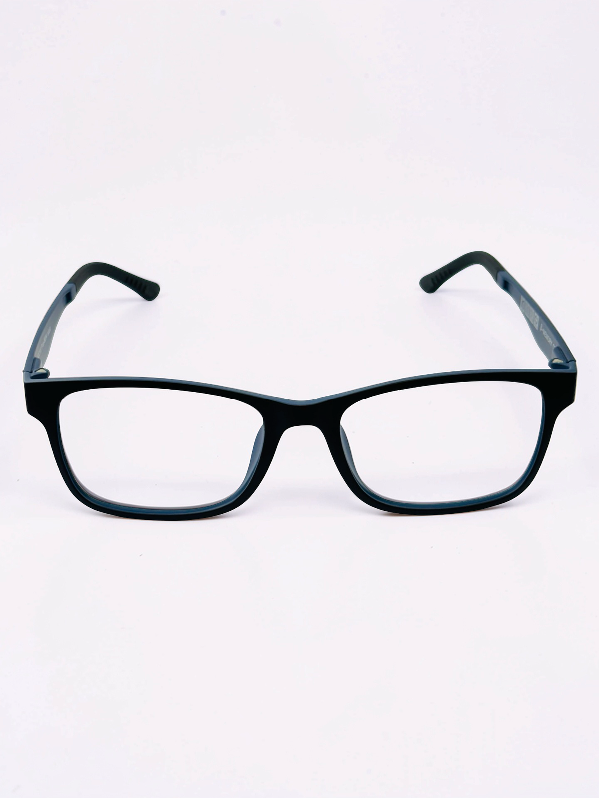 Side profile of black clip-on frame