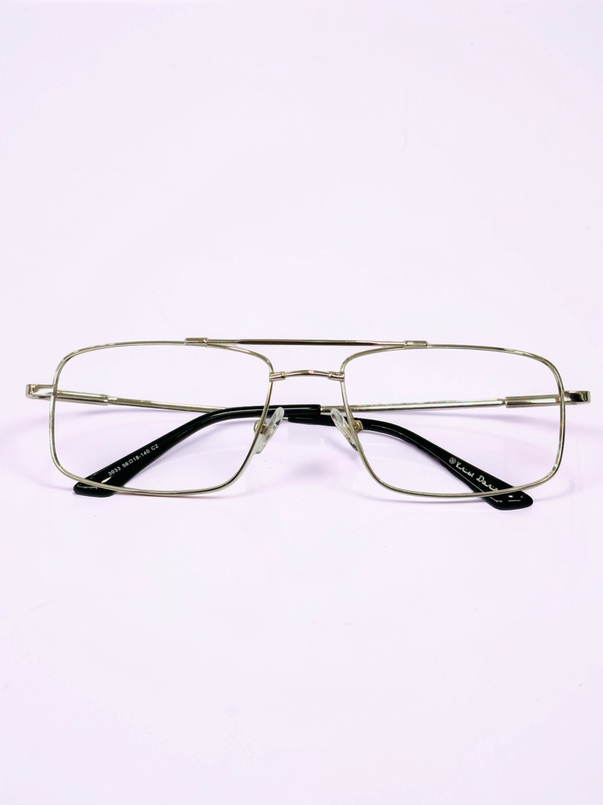 Silver Double-Bridge Rectangular Stainless Steel Frame – Unisex