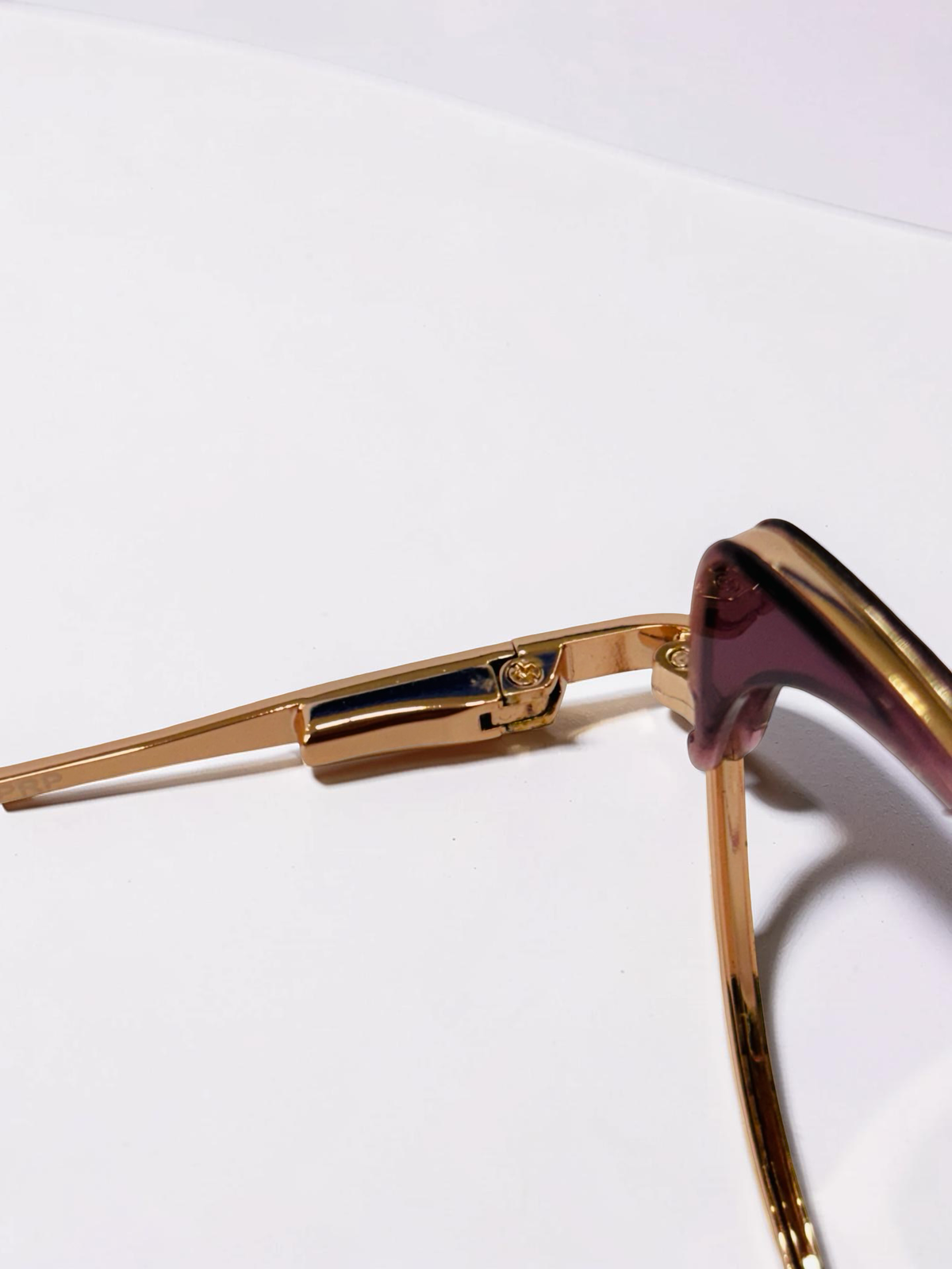 Ladies Cat-Eye Metal Optical Frame — Gold & Burgundy