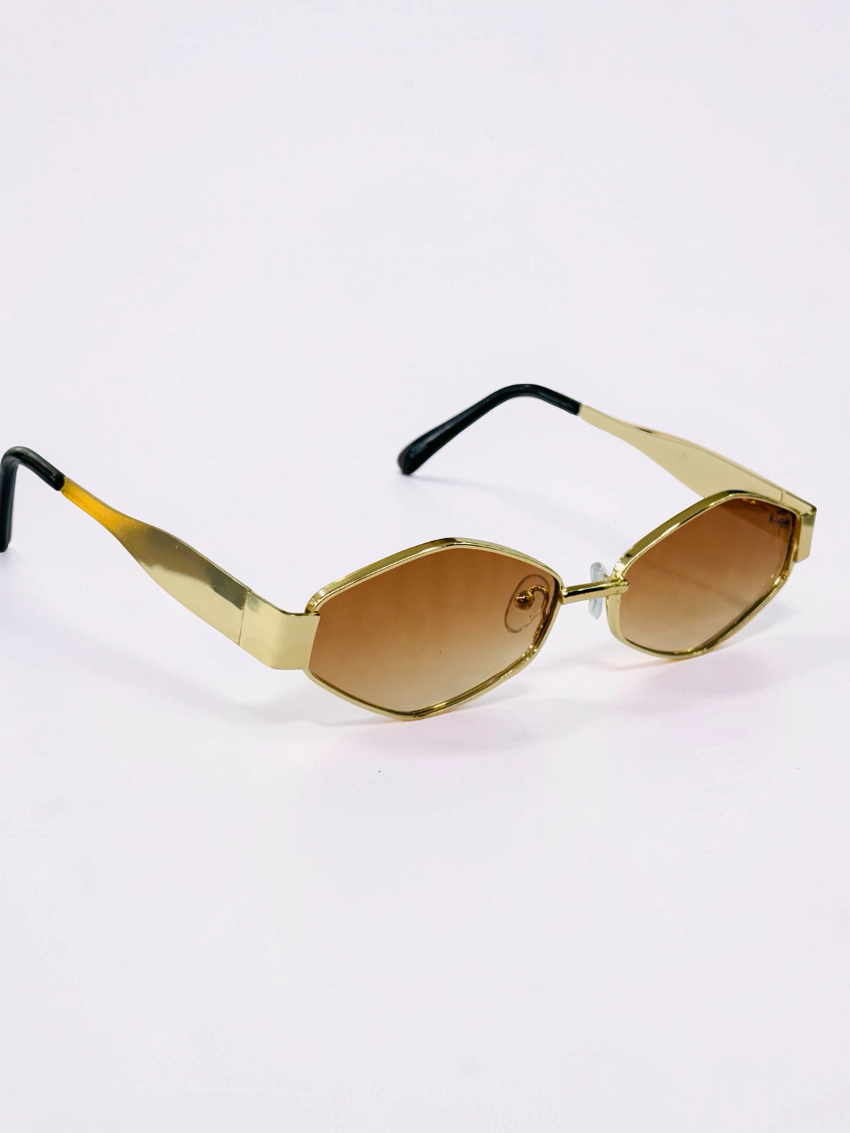 Unisex Geometric Prescription Sunglasses – Gold & Brown Gradient