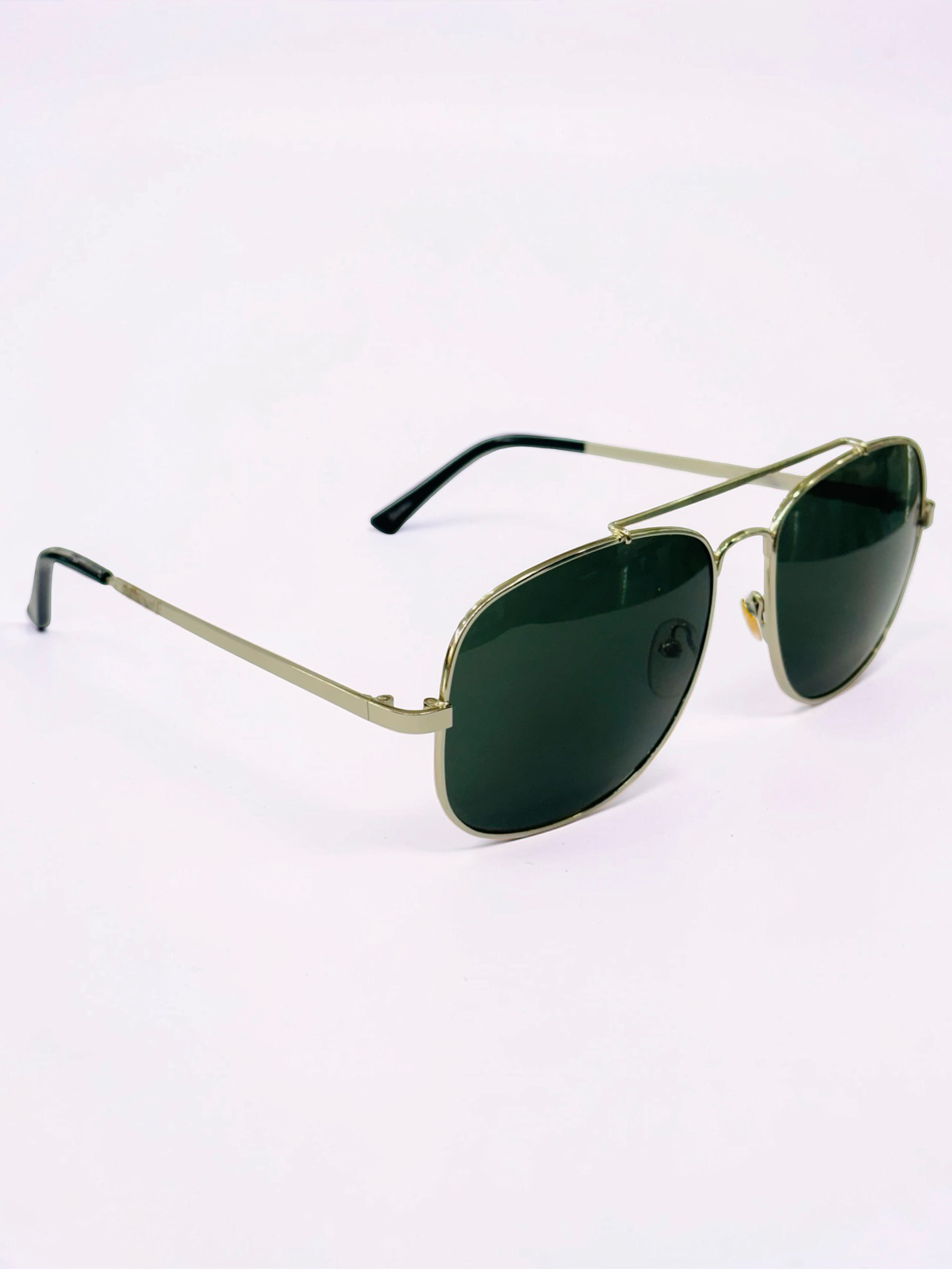 Prescription Sunglasses – Dark Green Double Bridge Aviator Square