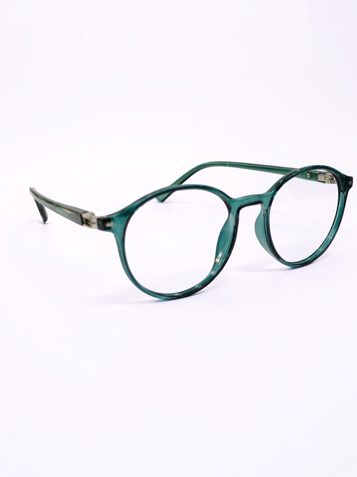 Round Deep Teal Green Optical Frame – Flexible Unisex