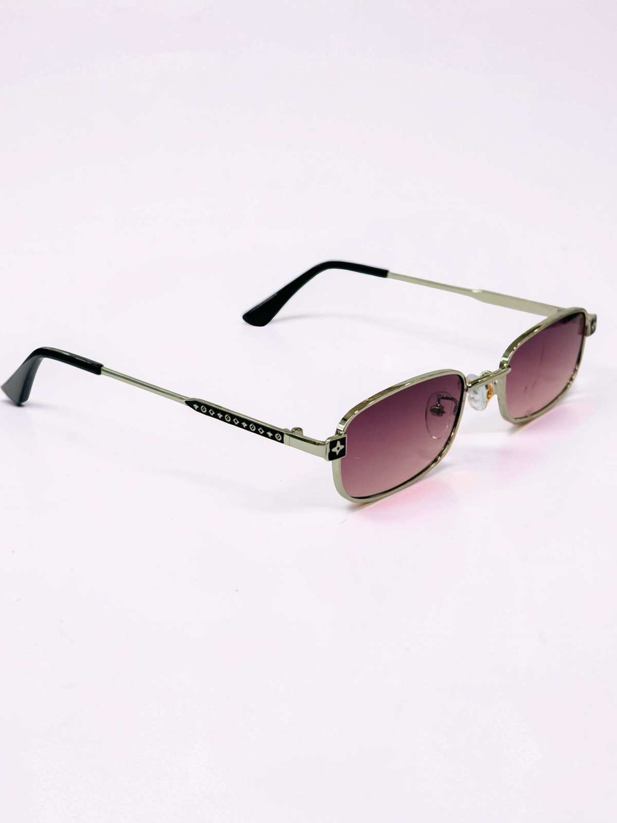 Prescription Sunglasses – Rose Pink Slim Rectangular Monogram