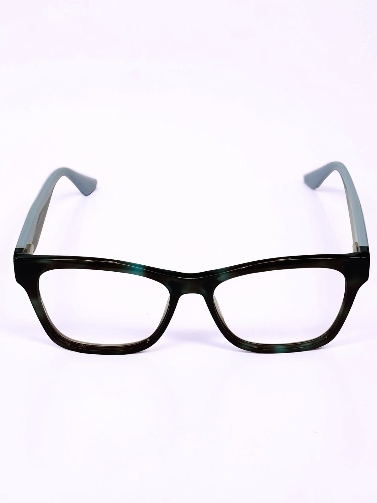 Unisex Teal Tortoiseshell Wayfarer Clip-On Frames with Polarized Sunglasses