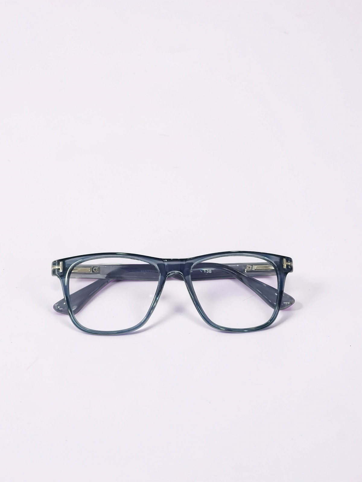 Square Transparent Steel Blue-Grey Optical Frame – Flexible Unisex
