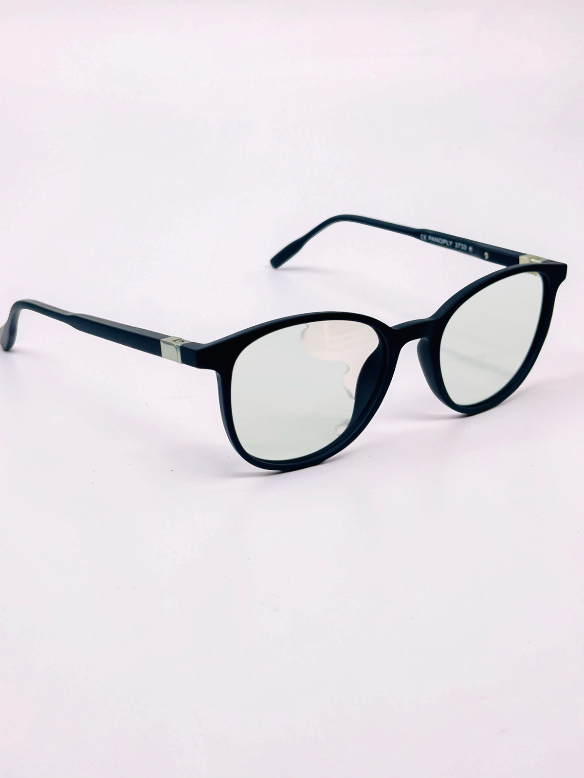 Clip-On Sunglasses - Panoply 3733 | Matte Navy Blue | Round | Medium Fit