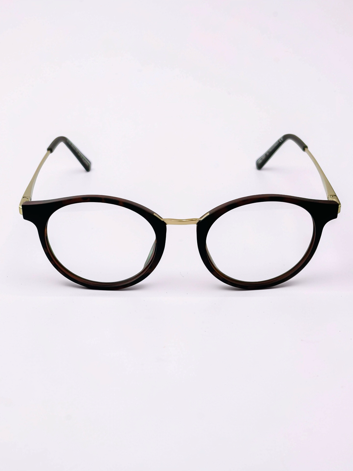 Rear angle of round clip-on optical frame