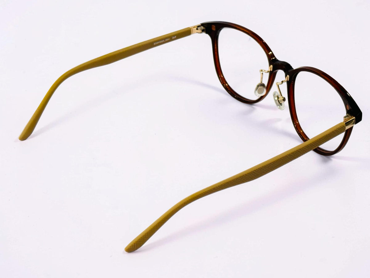 Optical frame and matching brown clip-on shown together