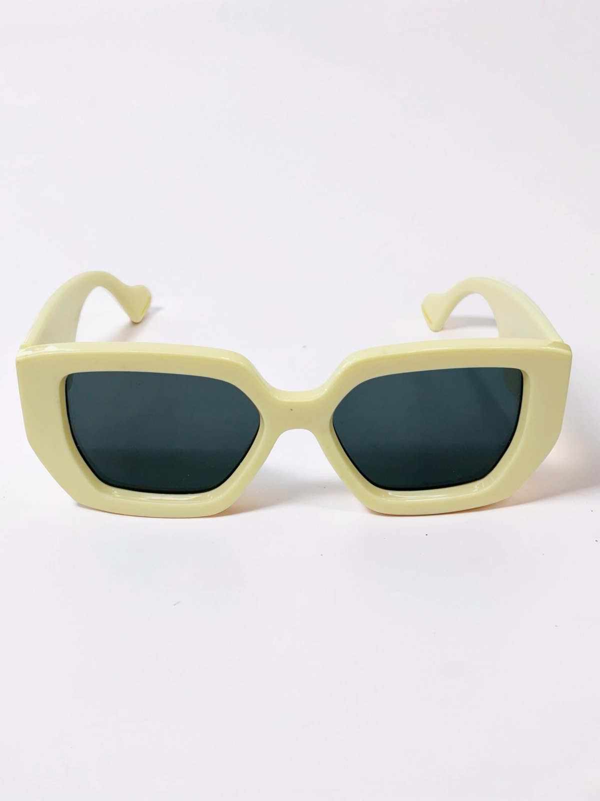 Chunky Geometric Prescription Sunglasses – Cream White