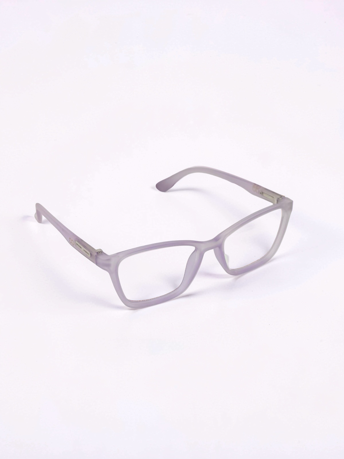 Flexible Cat-Eye Rectangle Eyeglasses – Lavender Grey (Medium Fit)