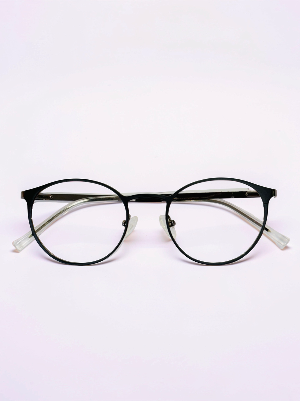 Black & Gunmetal Round Stainless Steel Frame – Unisex