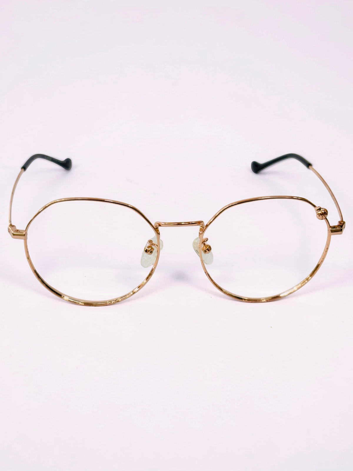 Ladies Gold Round Stainless-Steel Optical Frame – Large Fit