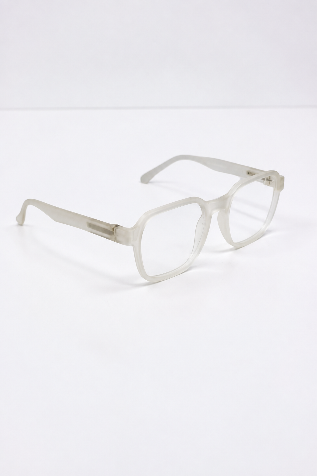 Frosted Grey Square Eyeglasses – Flexible Frame | Unisex