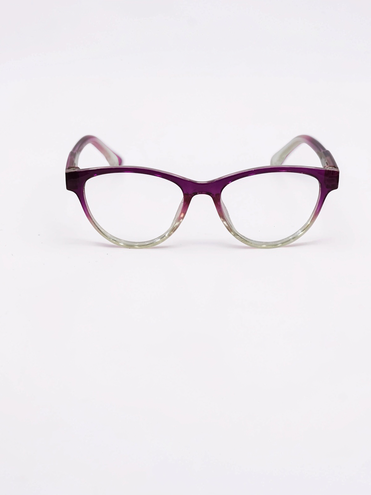 Flexible Cat-Eye Optical Frame – Purple to Clear Gradient