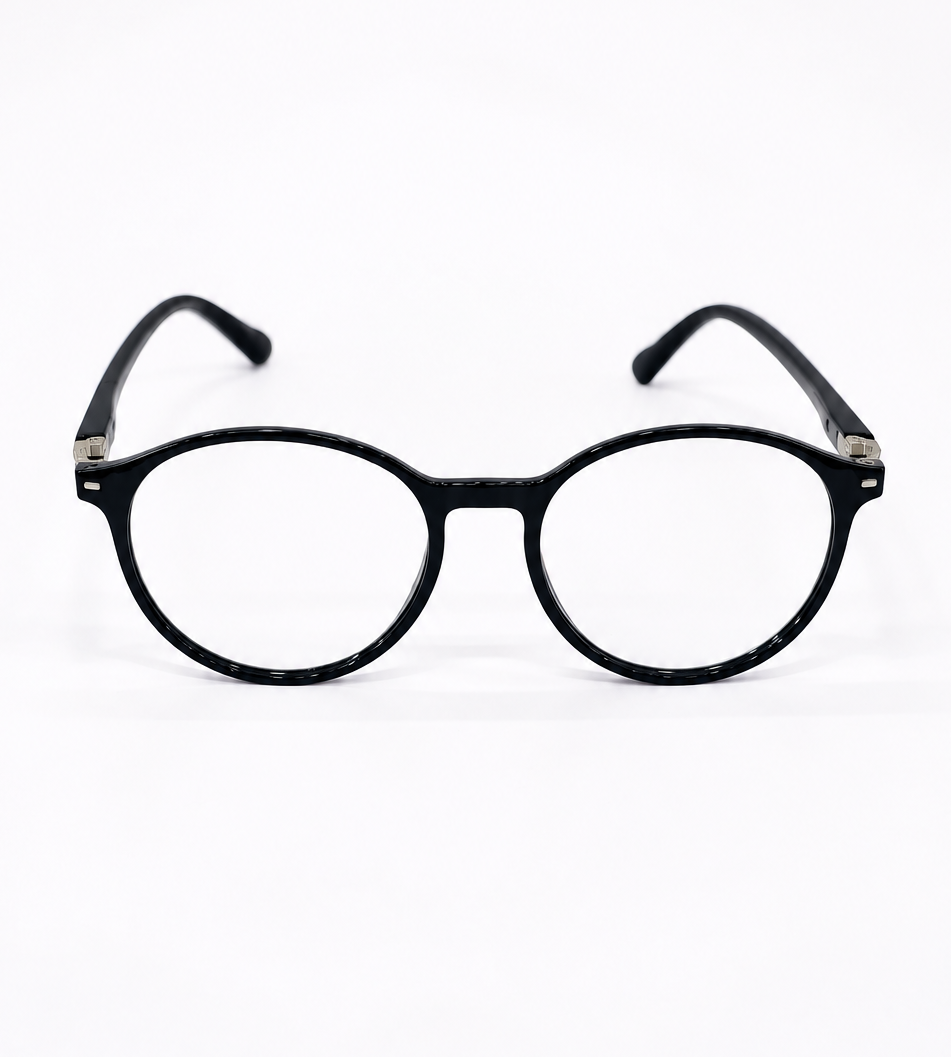 Round Black Optical Frame – Flexible Unisex