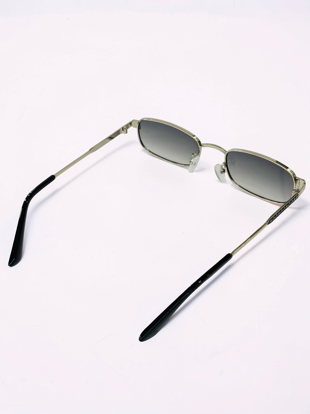 Unisex Rectangular Prescription Sunglasses – Silver & Grey Gradient