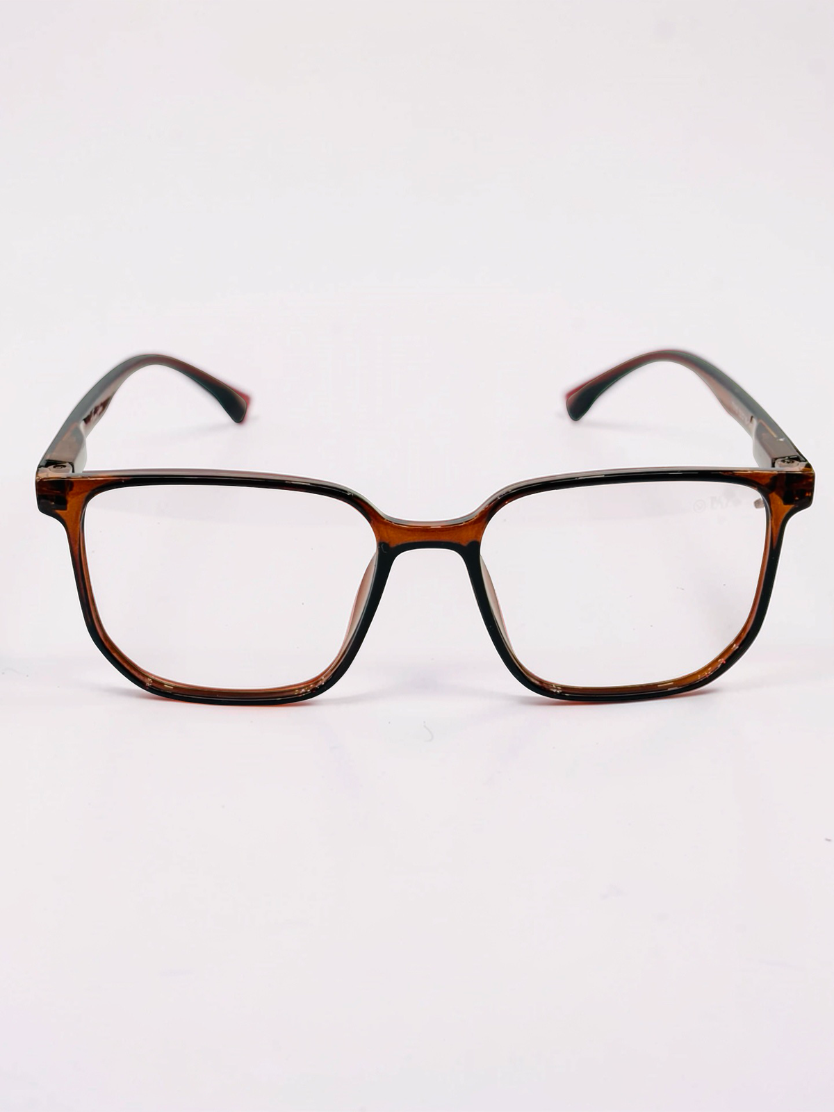 Translucent Brown Square Optical Frame – Flexible Unisex