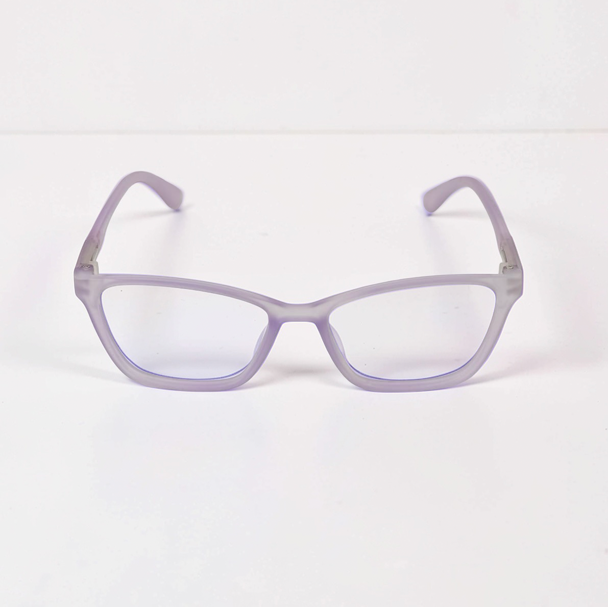 Flexible Cat-Eye Rectangle Eyeglasses – Lavender Grey (Medium Fit)