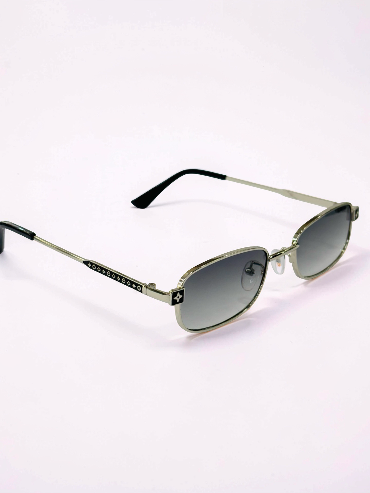 Unisex Rectangular Prescription Sunglasses – Silver & Grey Gradient
