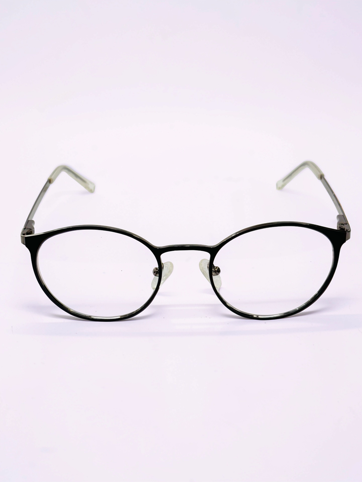 Black & Gunmetal Round Stainless Steel Frame – Unisex