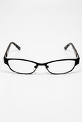 Ladies Black Rectangular Optical Frame with Grey Marble Temples