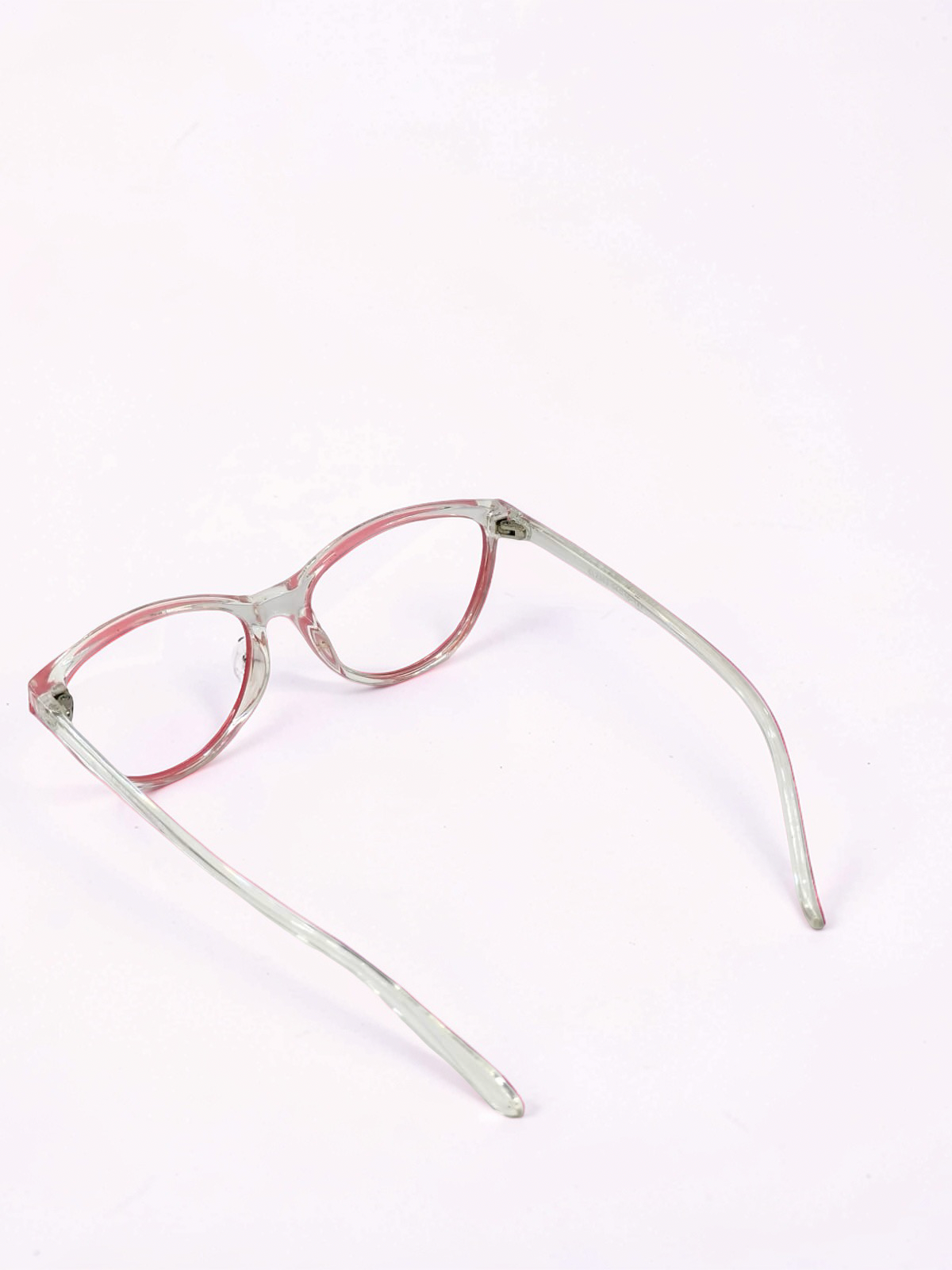 Flexible Cat-Eye Eyeglasses – Clear & Red Two-Tone (Medium Fit)
